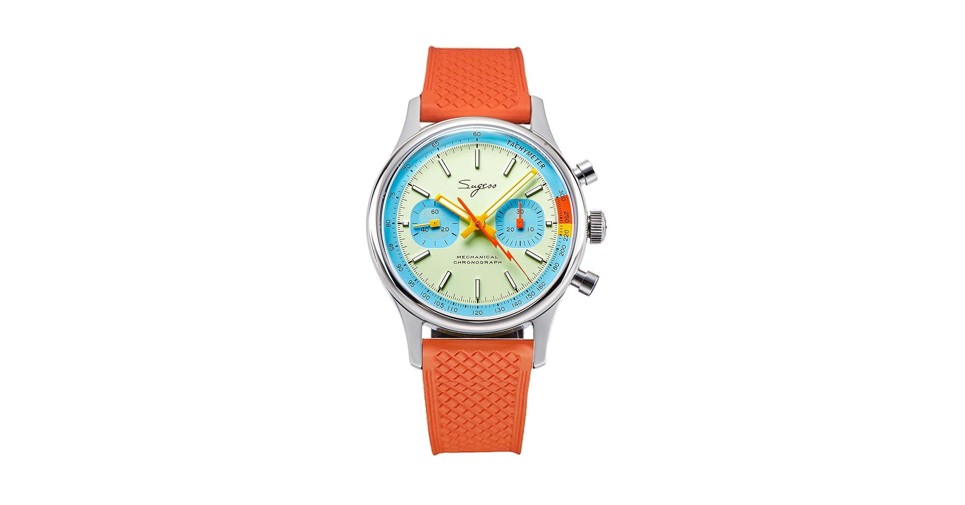 Amazon.com: Sugess Chrono Hertiage S387.01.FO Fluoro Rubber Band